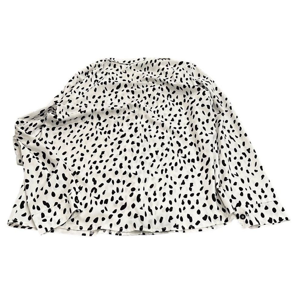 ECOWISH Womens Casual Tops V Neck Leopard Tunic Long Sleeve Button Down Shirts T - Picture 2 of 3